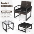thumbnail image 3 of Gymax Furniture Set Patio Rattan Conversation Set for BalconyPorch Backyard Outdoor Black, 3 of 8