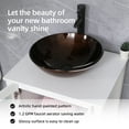 thumbnail image 6 of Eclife 24" White Bathroom Vanity Set with Wood Top, Brown Glass Sink, Water Saving Faucet, Pop up Drain Combo, 6 of 12