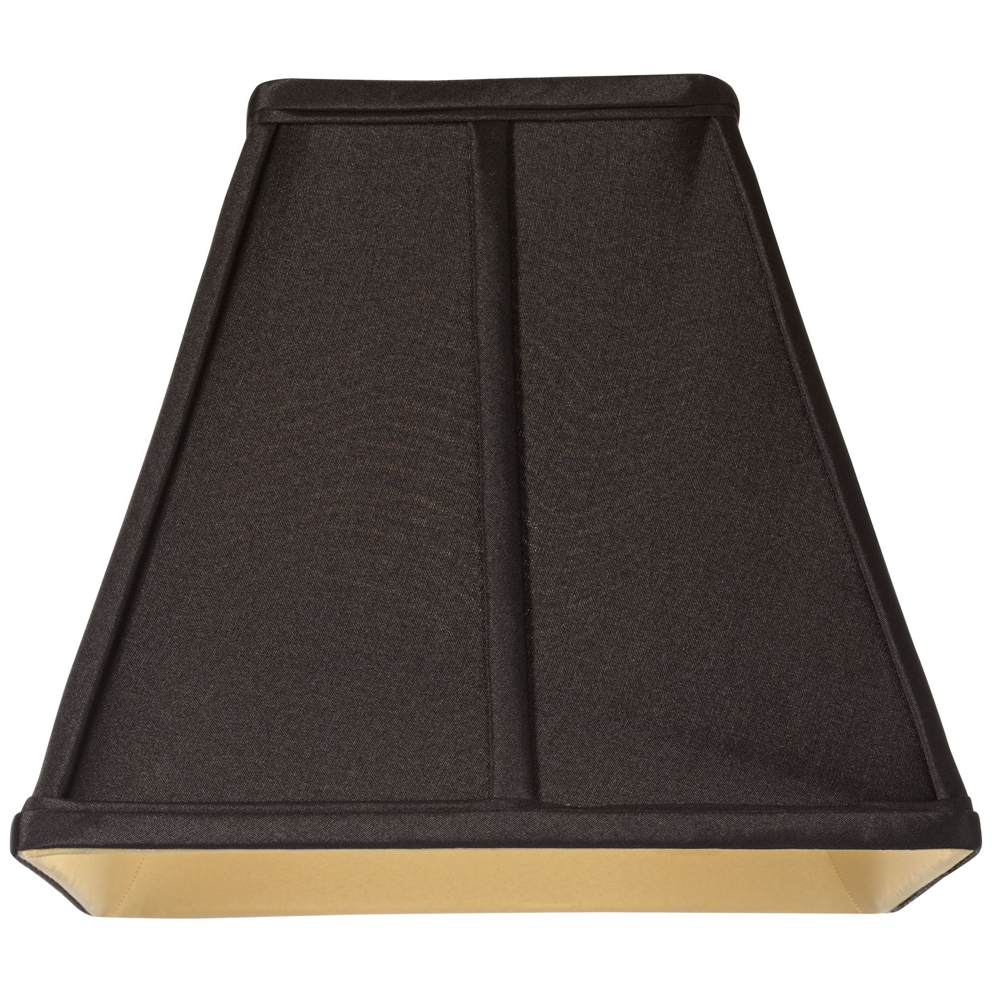 Springcrest Collection Set of 2 Square Lamp Shades Bavarian Black Small 5.25" Top x 10" Bottom x 9.5 Slant Spider Replacement Harp and Finial Fitting
