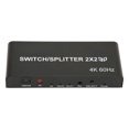 thumbnail image 3 of M Buder Conmutador Divisor HDMI 2 en 2 Salidas 4K a 60Hz Extractor de Audio con Control Remoto Enchufe Europeo para PC TV Proyector Ideal para Cine en Casa (21.00 cm / 8.26 in), 3 of 9