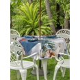 thumbnail image 2 of Outdoor Tablecloth with Umbrella Hole and Zipper, Christmas Grey Round Table Cloth 60 Inch Waterproof Tablecloth, Snowman Xmas Pine Tree Winter Snowflakes Picnic Table Cover for Patio Camping, 2 of 7