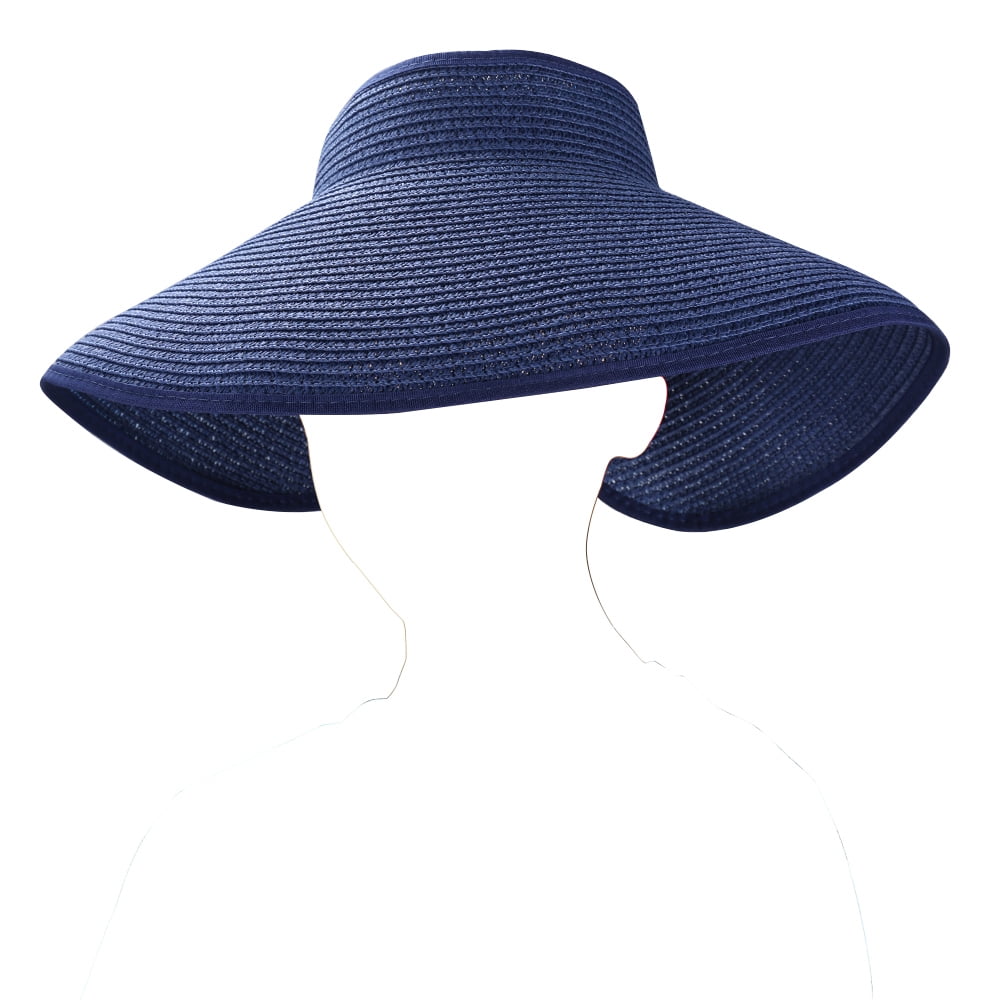 Fashion Women's and Girl's roll-up Summer Bow Tie Straw Visor Sun Hat