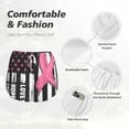 thumbnail image 4 of Balery Ribbon Breast Cancer Awareness Pantalones cortos deportivos para mujer con forro y dos bolsillos, elásticos, para entrenamiento, gimnasio, yoga-X-Large, 4 of 7