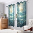 thumbnail image 6 of Ocean Blue Blackout Curtains 63 inch Length 2 Panels Window Decoration Curtains for Bedroom Living Room, 6 of 6