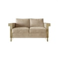 thumbnail image 2 of Castle Place Glam Velvet Upholstered Loveseat, Beige, 2 of 7