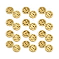 thumbnail image 1 of 50 Pieces Wood Button Round Hallow Portable Solid Color Stylish DIY Replacement Sweater Shirt Sewing Fastener Snap Beige Yellow, 1 of 10
