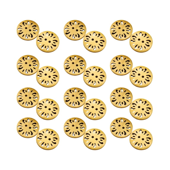 50 Pieces Wood Button Round Hallow Portable Solid Color Stylish DIY Replacement Sweater Shirt Sewing Fastener Snap Beige Yellow