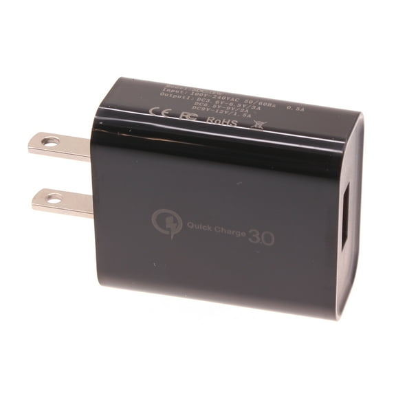 18W Quick Home Charger for REVVL V Plus 5G Phone - USB Travel Wall Power Adapter Adaptive Fast AC Plug Black Compact Compatible With T-Mobile REVVL V Plus 5G