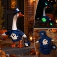 thumbnail image 4 of suore Halloween Porch Goose Outfit, 23 Inch Glows in the Dark for Outdoor Decor, Ghost Porch Goose Costume Set With Witch Hat & Trick Or Treat Bag, Porch Goose Halloween Outfit for Patio Yard Lawn, 4 of 8
