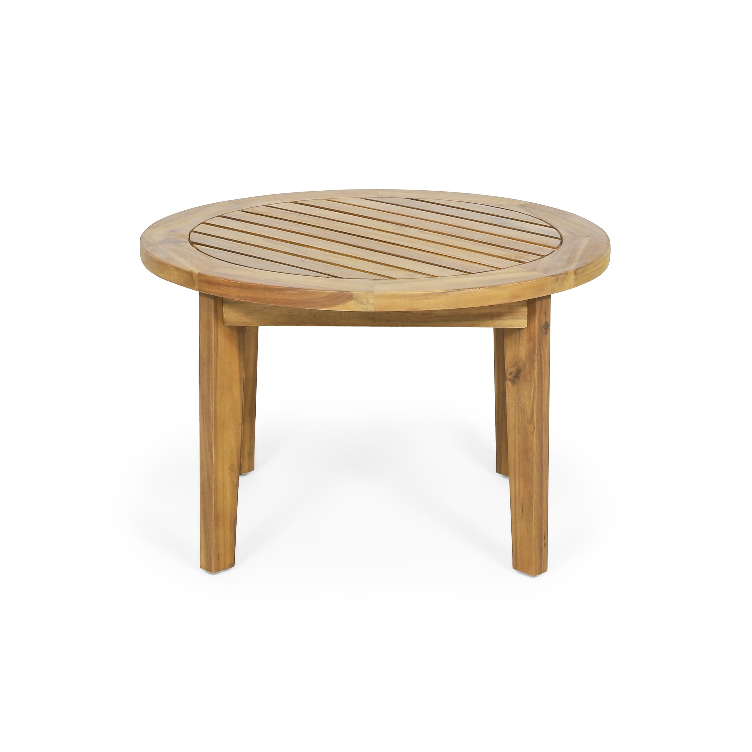 Milca Acacia Wood Outdoor Circular Coffee Table, Teak