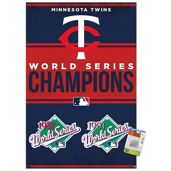MLB Minnesota Twins - Champions 23 Wall Poster with Pushpins, 22.375" x 34"
