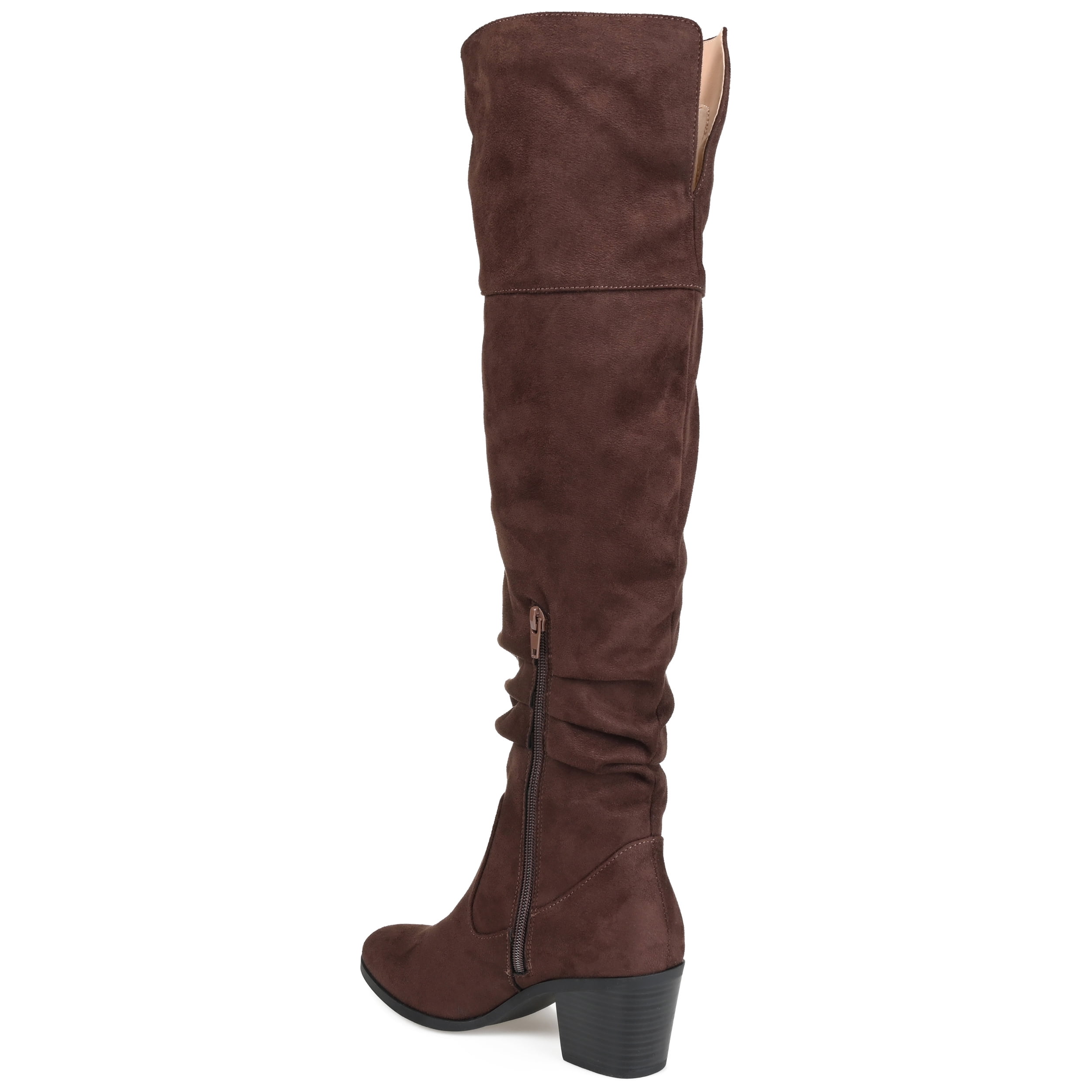 Journee Womens Zivia Extra Wide Calf Stacked Heel Over The Knee Boots