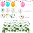 thumbnail image 2 of Hawaiian Tablecloth Hawaii Luau Tropical Party Decorations Include 18 Pieces Hawaii Colorful Balloons, Plastic Rectangular Palm Leaves Table Covers and Ribbon Tropical Party Supplies - -, 2 of 7