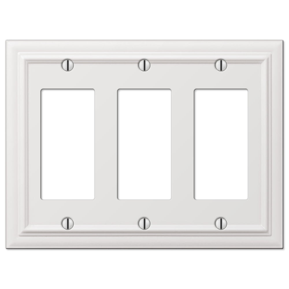 Amerelle PRO 2-Gang Stamped Steel Toggle Switch Wall Plate, White 