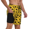 thumbnail image 2 of Kdxio Dinosaur Print Men's Swim Trunks with Compression Liner 7 Inch Inseam Quick Dry Swim Shorts, 2 of 7