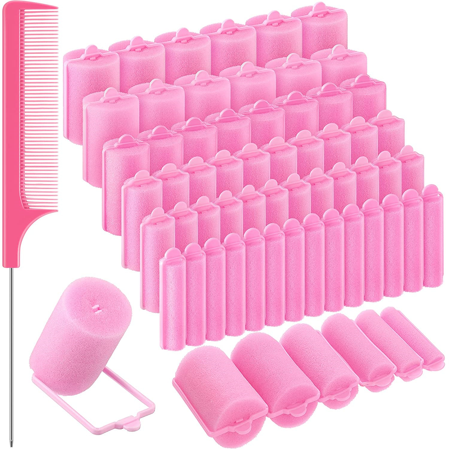 Casewin 56 Pcs Foam Sponge Hair Rollers Bouncy Curls Hair Curlers Hair