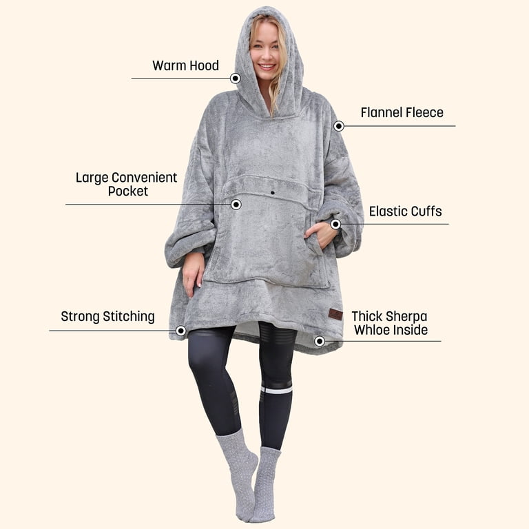 Catalonia Classy Oversized hoodie-deken, sherpa, super zachte warme