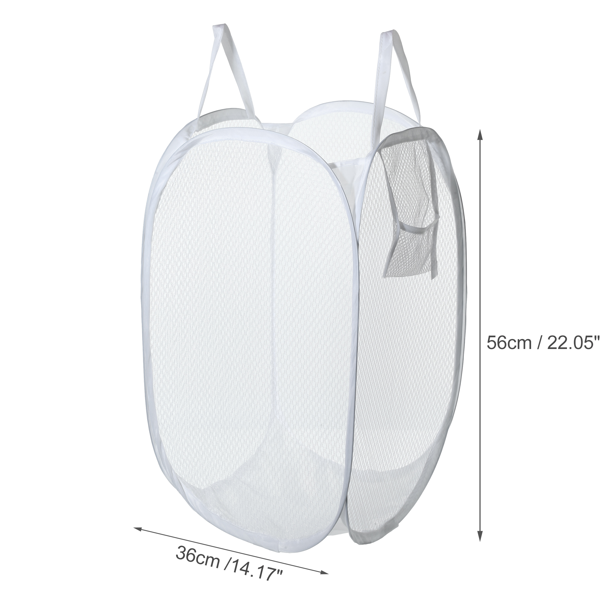 Unique Bargains Durable Folding Laundry Hamper for Bathroom 1 Pc White
