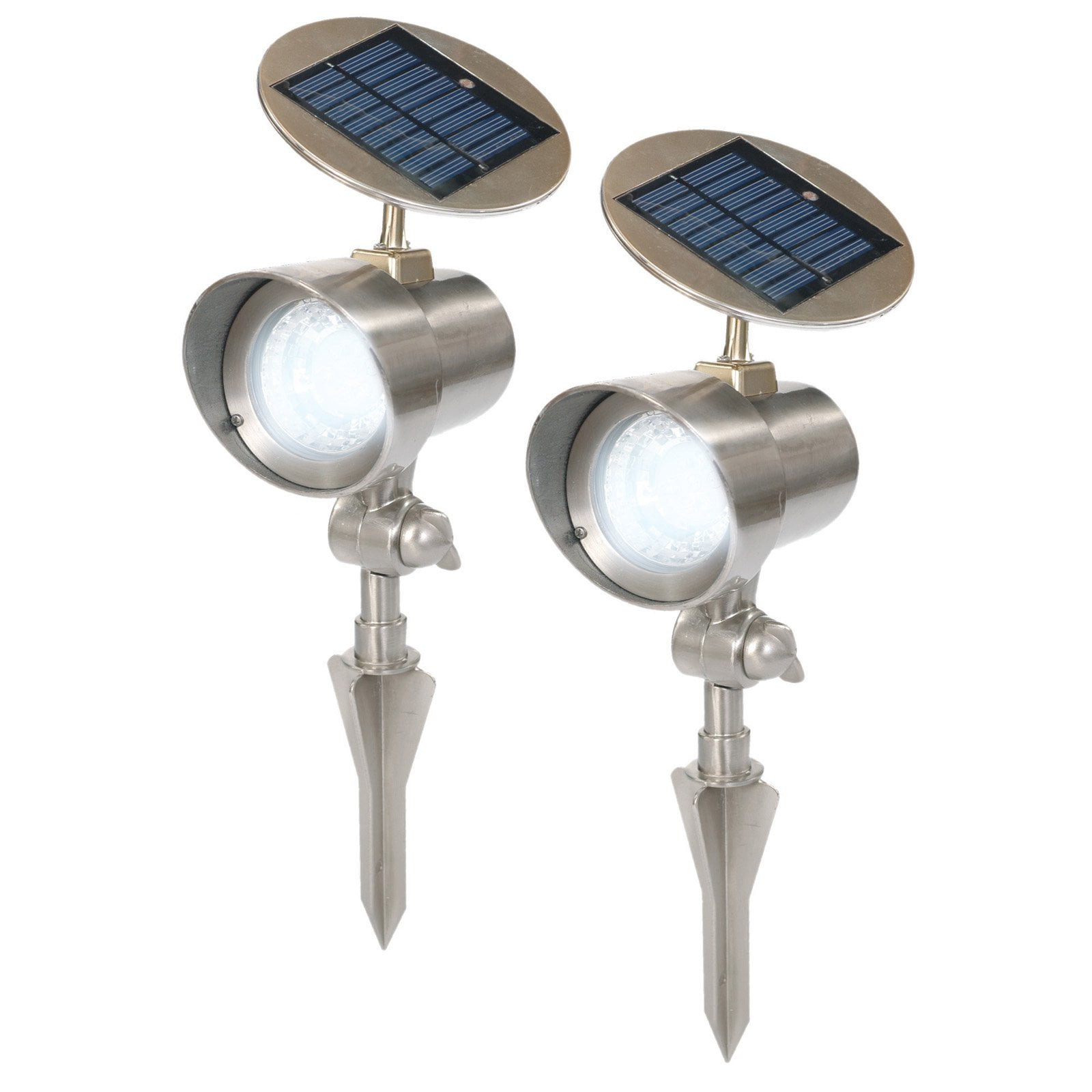 Nature Power 16-LED Solar Spot Light Pewter Set of 2 by Nighthawk Canoes