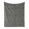 thumbnail image 1 of Abstract Soft Flannel Fleece Blanket, Monochrome Design Triangles Artwork of Brushstrokes Abstract Layout, Cozy Plush for Indoor and Outdoor Use, 70" x 90", White and Charcoal Grey, by Ambesonne, 1 of 5