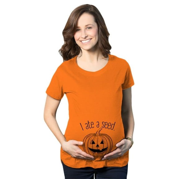 Maternity I Ate A Seed T Shirt Halloween Jack O Lantern Pumpkin Pregnancy Tee