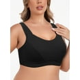 thumbnail image 3 of Deyllo High Impact Support Sports Bras For Women Plus Size Non-Padded Wireless Exercise Athletic Bras,Black 38D, 3 of 11