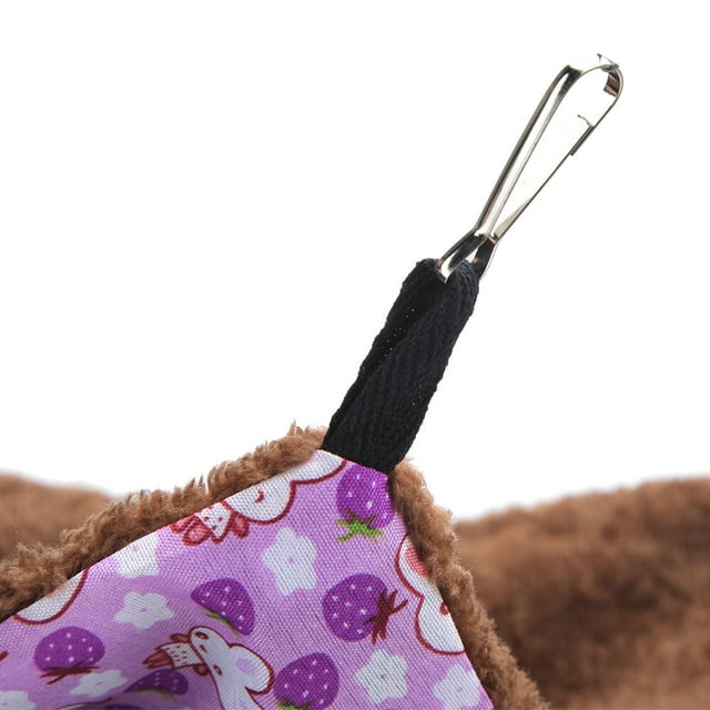 Purple Rabbit Double Layer Interlayer Warm Hammock Hanging Bed House Sleeping Bag for Squirrel Small Pets