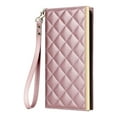 thumbnail image 2 of Desugned For Samsung Galaxy S23 Wallet Phone Case,With Suction Cup Fastener,Flip Folding Kickstand,With Card Slots,Wrist Strap&Shoulder Strap,Shockproof PU Leather Phone Case,Rosegold, 2 of 9