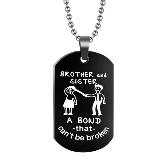 Necklaces for Womennecklaces & Pendants Brother and Sister Lucky Pendant Necklace Jewelry Necklace Jewelry Simple Pendant Pendant Necklace (Black )