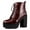 Burgundy, variant on BLISSFUL STEP Women's Boot Side Zip Platform Chunky Heel Combat Boots Black 6.5