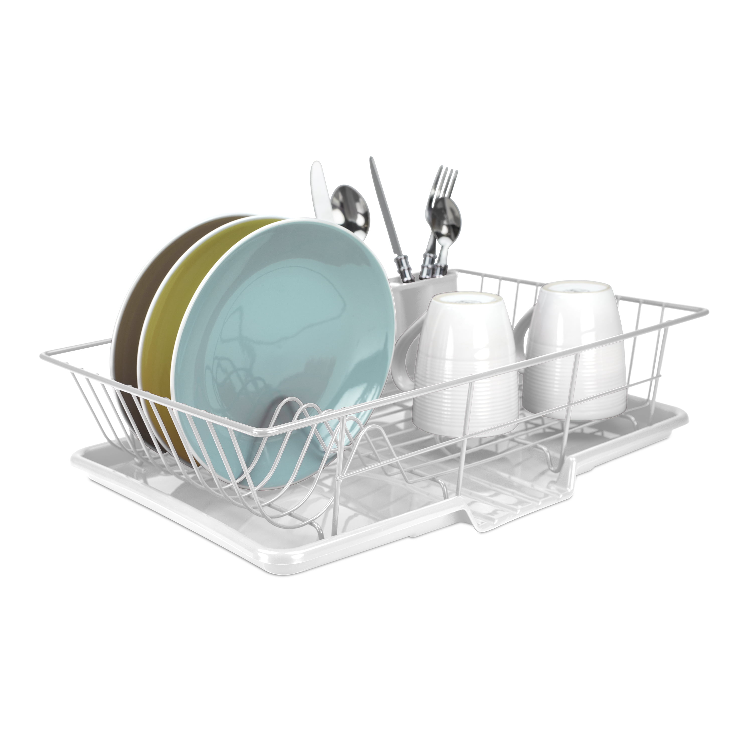 Home Basics 3-Piece White Dish Drainer Set DD30234 - The Home Depot