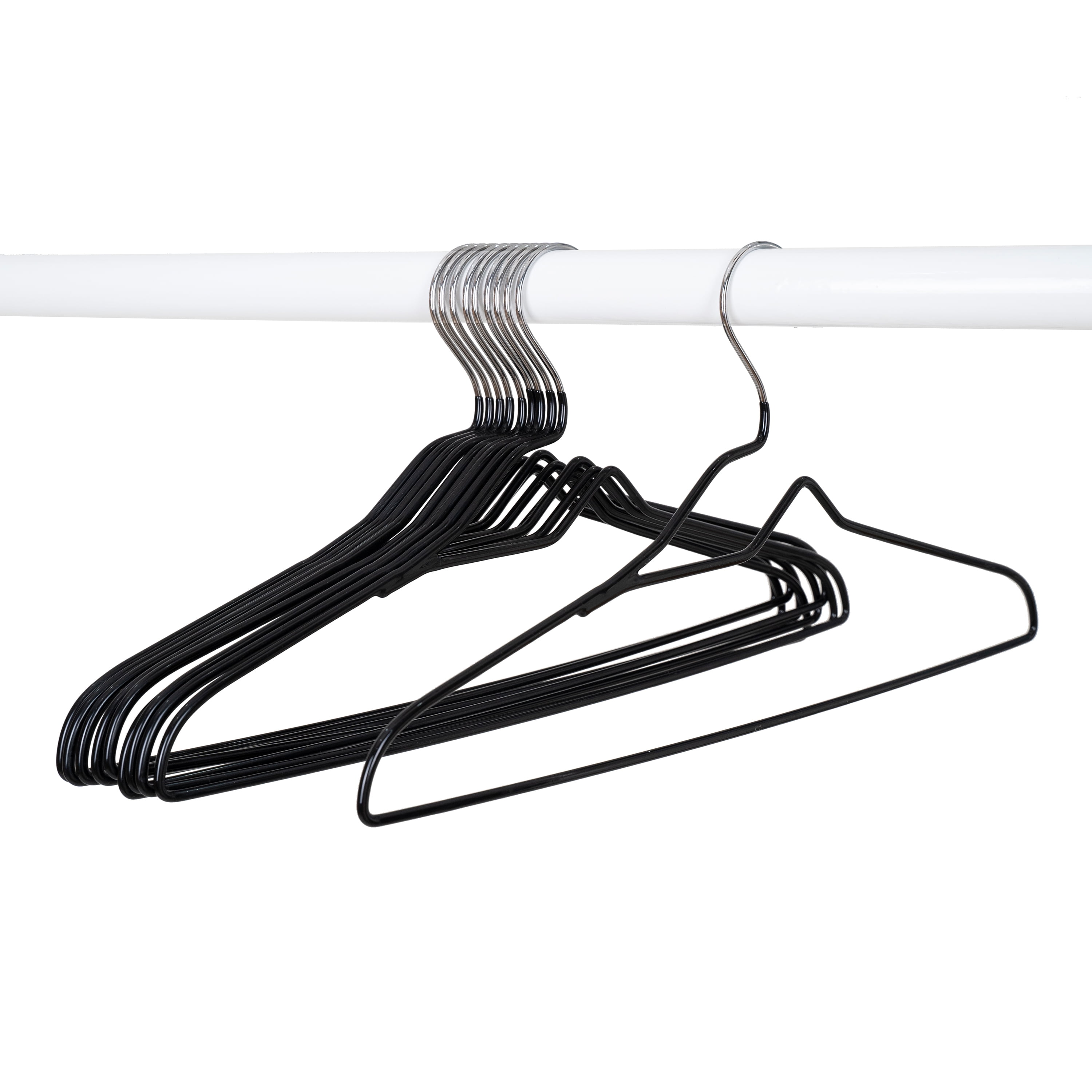 Elama Home 50-Piece Plastic Non Slip Hanger Set in Black and Gray -  20555218