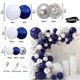 thumbnail image 1 of Confeti Dorado Globos Blanco Azul Marino Arche Ballon Bleu, 1 of 4