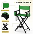 thumbnail image 4 of OmySalon Director's Chair 31" Height Folding Portable w/Storage Pouch & Footrest, Makeup Artist Chair for Salon, Events, Mobile, 250lb Capacity, Black Wood Frame & Olive Green Canvas Seat, 4 of 7