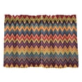 thumbnail image 7 of Yayeee Kitchen Curtains Tier Pair Light Filtering 27"x24" Rod Pocket Short Cafe Window Panel, Brown Geometric, 7 of 7