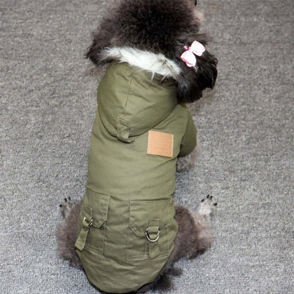 Zjh Pet Dog Warm Snowsuit Clothes Waterproof Windproof Airman Fleece Winter Coat Puppy Apparel Cold Weather Dog Jacket XS-2XL