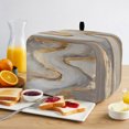 thumbnail image 2 of Toaster Cover 2 Slice, Yellow Grey Ombre Dustproof Bakeware Oven Protector with Top Hook, Modern Marble Ink Painting Art Waterproof Small Kitchen Appliance Toasters Dust Cover, 12"x7.5"x8", 2 of 9