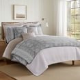 thumbnail image 5 of Levtex Home Adare Grey Reversible Twin Duvet Cover Set (68x88in) with 1 Pillowcase (26x20in) - Floral Bedding - Grey and White - 100% Cotton Twin Size Duvet Cover Set - Soft, Pre-Washed, 5 of 5