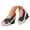 Black, variant on Dakaela Women Platforms Wedge Sandals Denim Chunky High Heels Espadrille Summer Dressy Open Toe Slingback Walking Shoes Size 6.5