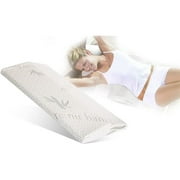 Dr Pillow BK1275 Memory Foam Gel Cooling Lumbar Support Sleeping Pillow for Back Pain Relief, White Bamboo