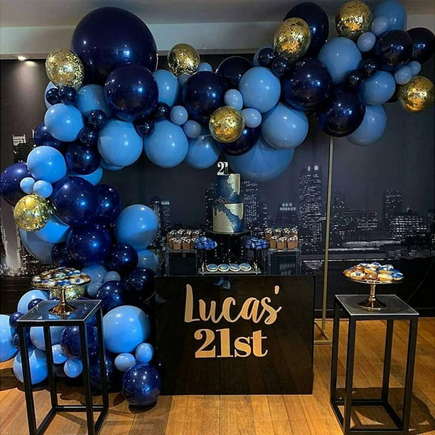 Toystoory Elegantes decoraciones azules de feliz cumpleaños de 105 piezas  para niños, hombres y adolescentes, juego de globos de fiesta Kits de