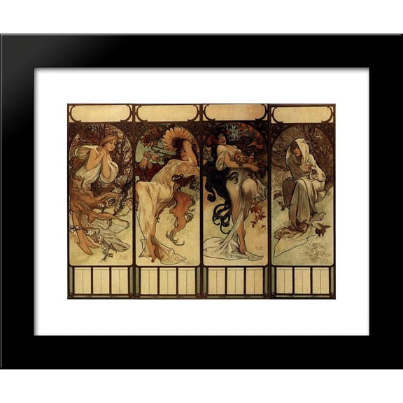 Season 20x24 Framed Art Print by Mucha, Alphonse