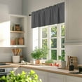 thumbnail image 3 of Dark Gray Valances for Windows, 42 x 18in, Solid Color Rod Pocket Kitchen Valance Curtain Light Filtering Window Treatments for Living Room Bedroom, 1 Panel, 3 of 7