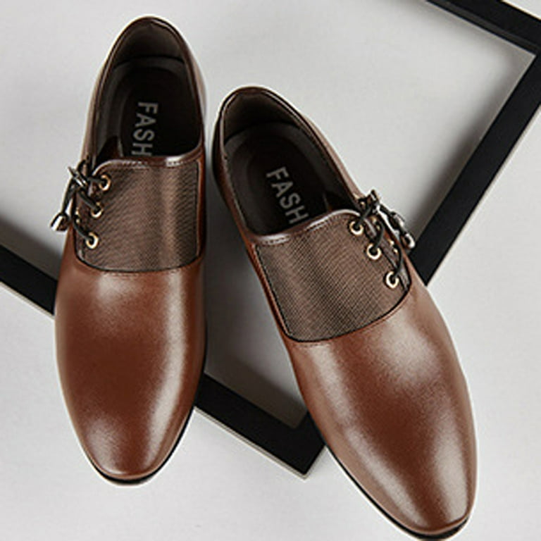 Sexlip Men's Oversized Dress Shoes Lace Up Leather Formal Business