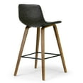 thumbnail image 3 of Set of 2 Alyn Modern Brown Bar Stool with Walnut Finish Plywood Legs and Metal Footrest, 3 of 9