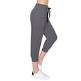 thumbnail image 3 of ALWAYS Women's Capri Jogger Lightweight Sweatpants with Pork Chop Pockets Charcoal M, 3 of 7