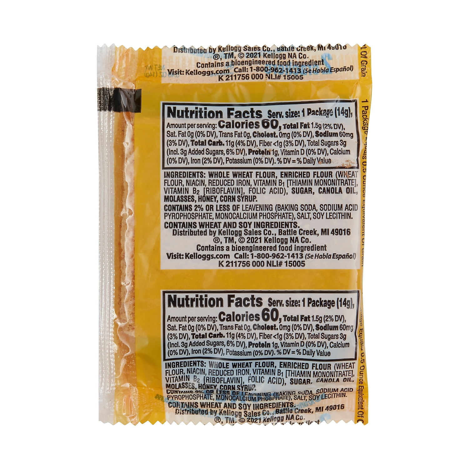 Keebler Grahams Honey Crackers - Individually Wrapped - Honey - 0.49 Oz - 200 / Carton