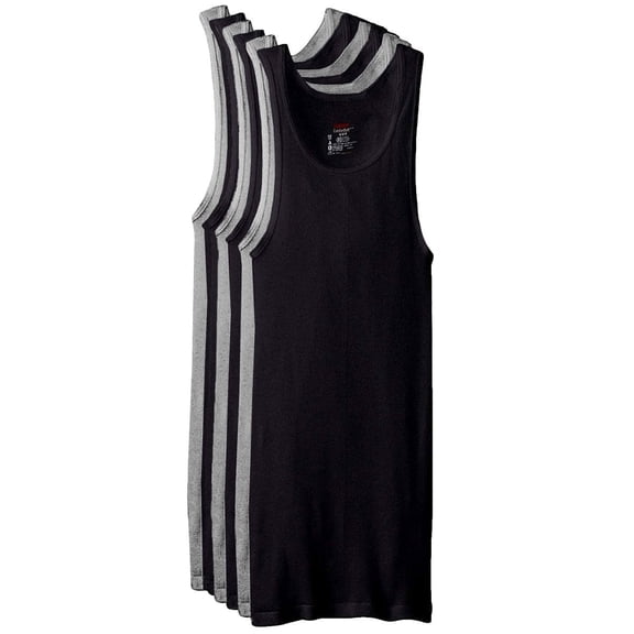 Hanes Men's 6-Pack FreshIQ ComfortSoft Tanks - Black - 2X-Large