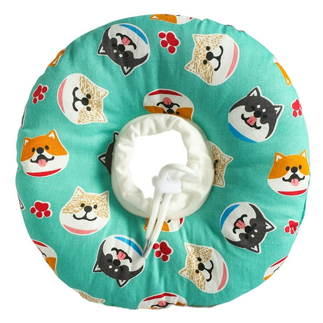 CAROOTU Adjustable Cat Recovery Collar Soft Plush Elizabethan Collar with Movable Buckle Protective Cone After Surgery for Dogs