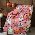 thumbnail image 3 of Pink Halloween Throw Blanket 50"x60", Cute Ghost Blanket for Girls Kids Soft Flannel Fleece Halloween Blankets and Throws Decor, 3 of 6